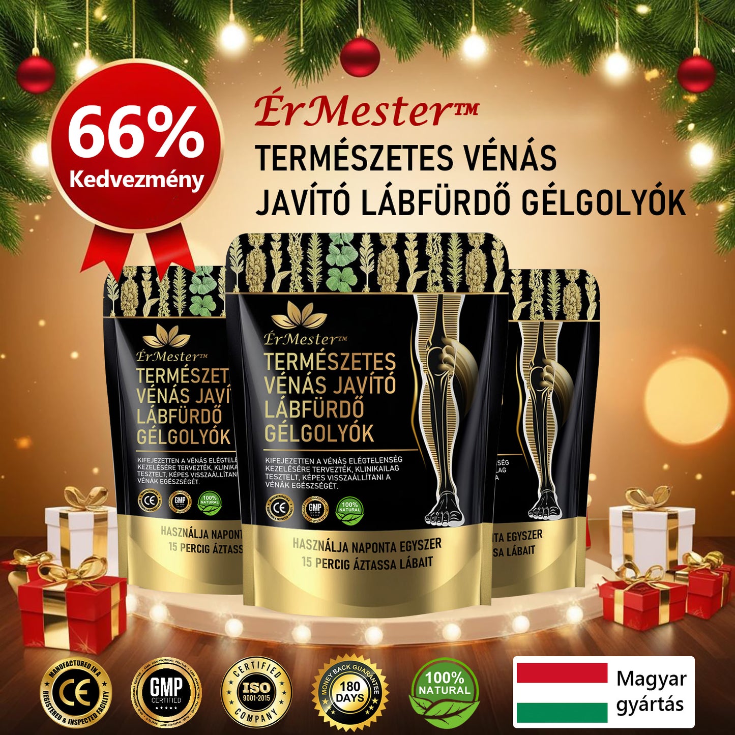 🎅🎄 ÉrMester™ Természetes Vénás Javító Lábfürdő Gélgolyók