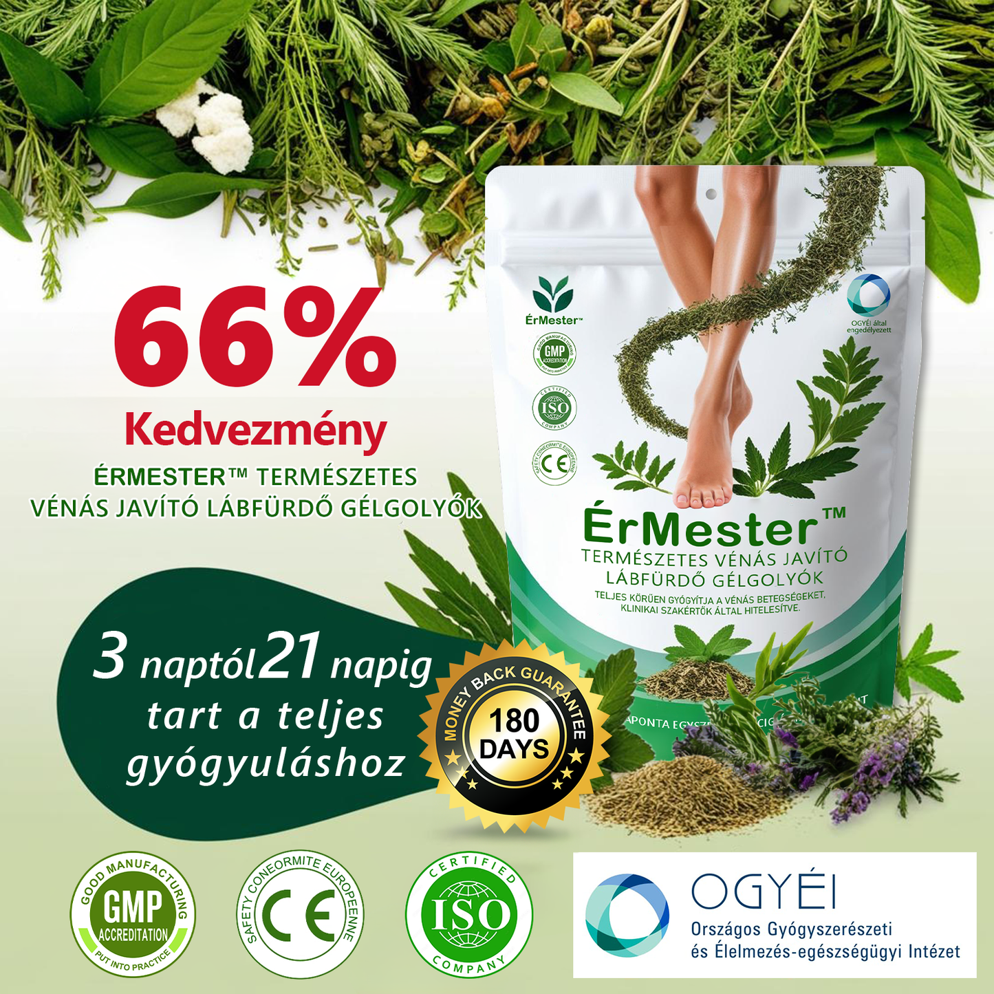 ☘️☘️ ÉrMester™ Természetes Vénás Javító Lábfürdő Gélgolyók