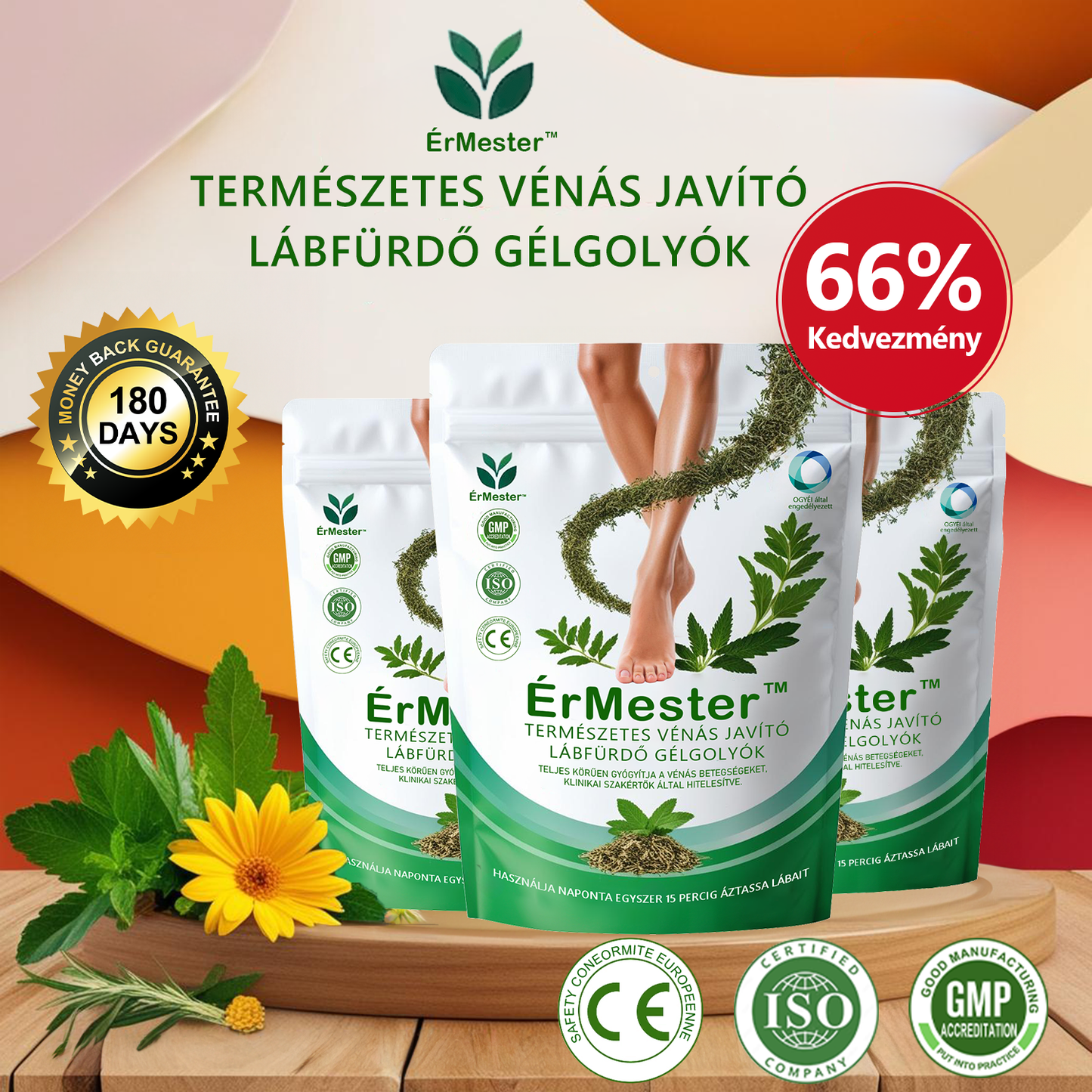 🍀🍀 ÉrMester™ Természetes Vénás Javító Lábfürdő Gélgolyók